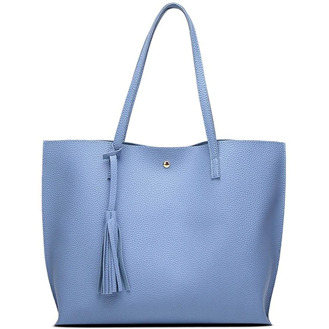 Women's Soft Faux Leather Tote Shoulder Bag