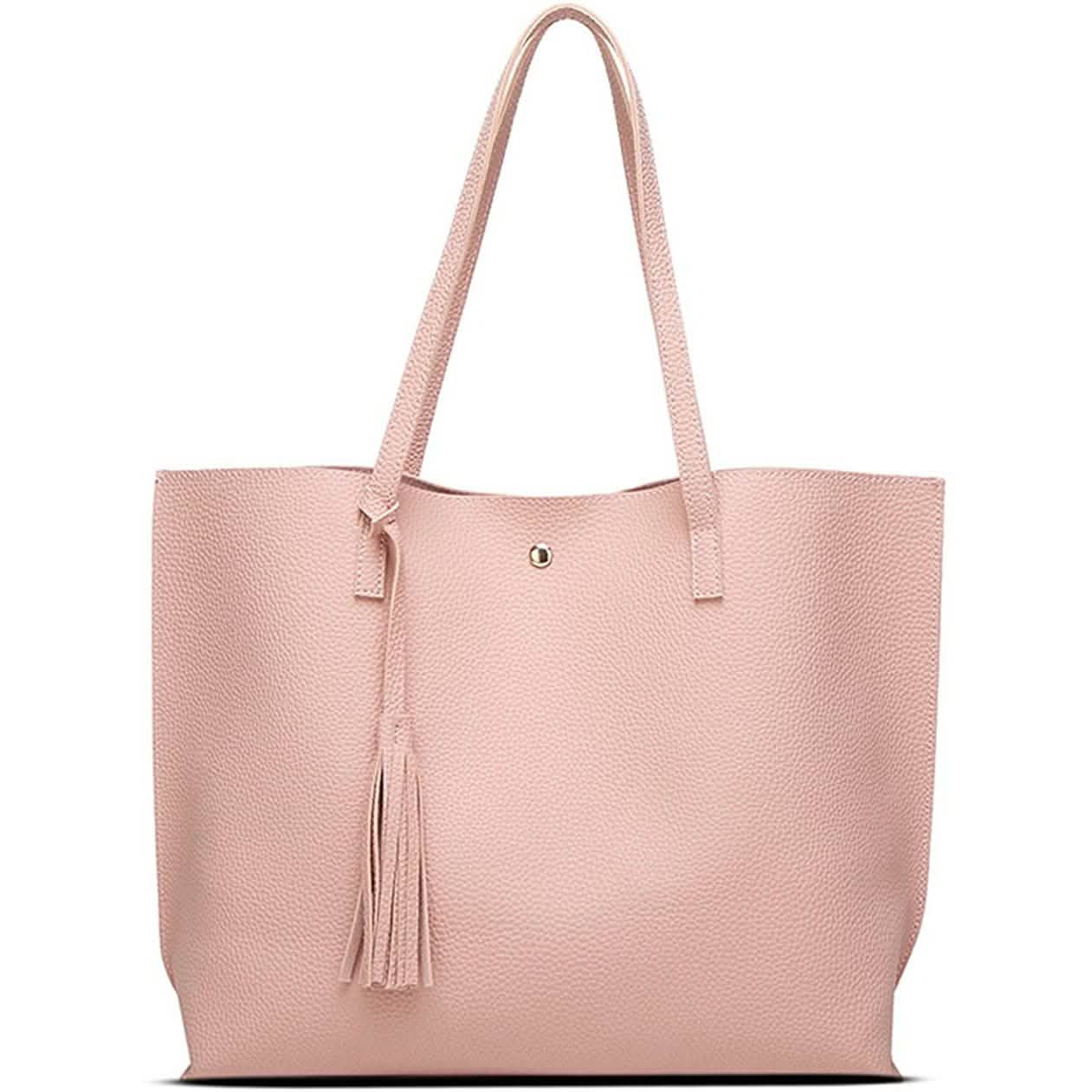 Women's Soft Faux Leather Tote Shoulder Bag